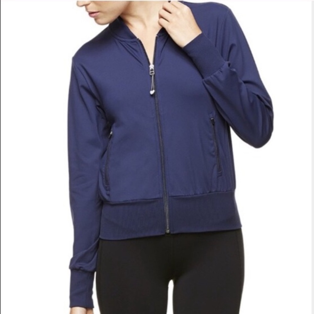 ALO Yoga Bomber Jacket in Denim S NWOT